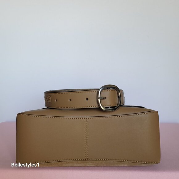 COACH Tabby Soft Suede & Leather Shoulder Bag With Rivets And Tooling- Peanut⭐ - Picture 10 of 16